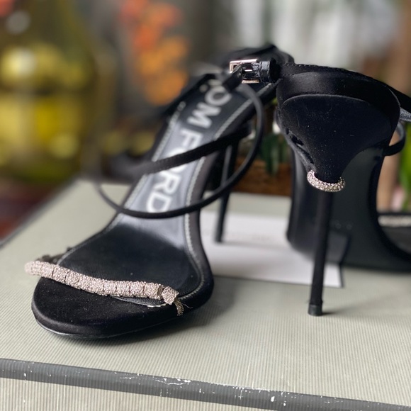 Tom Ford Black Crystal Stilettos